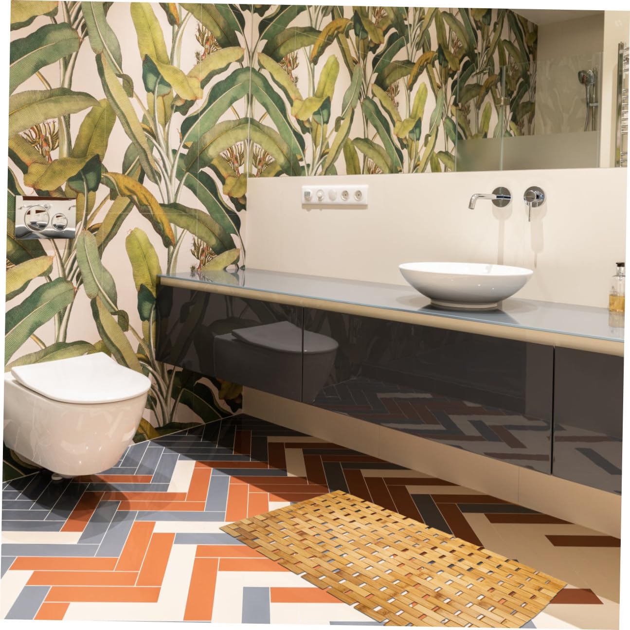 Cabilock Alfombra De Baño De Bambú Felpudos De Madera Alfombrilla De Ducha Alfombrillas De Baño para Inodoro Alfombra De Baño Lavable Alfombra De Ducha contra Puerta Absorber Agua Plantilla