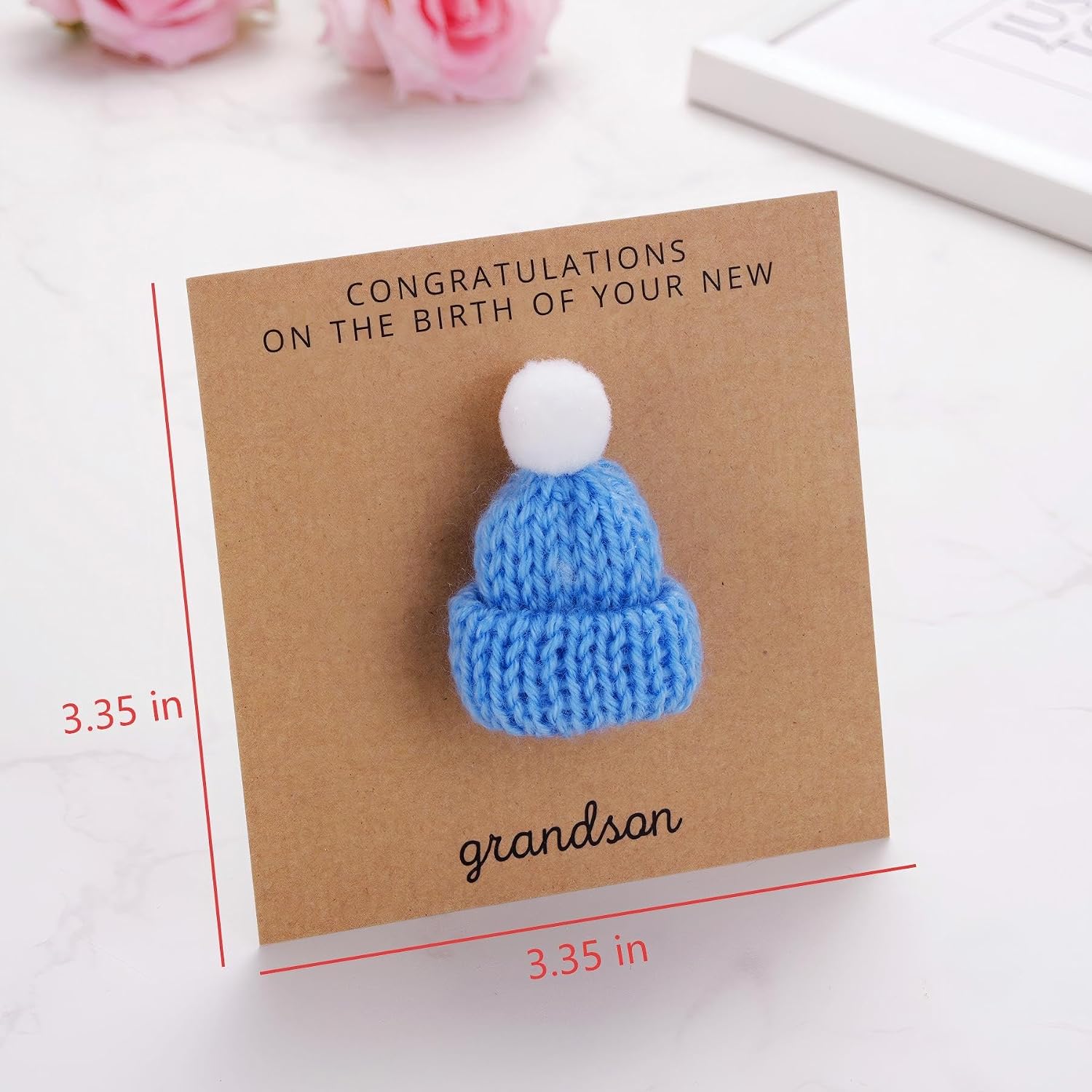 Ukodnus Congratulations on the Birth of Your Grandson Card, New Baby Boy Greeting Card for New Grandparents, Baby Reveal Keepsake Cards for New Grandma and Grandpa