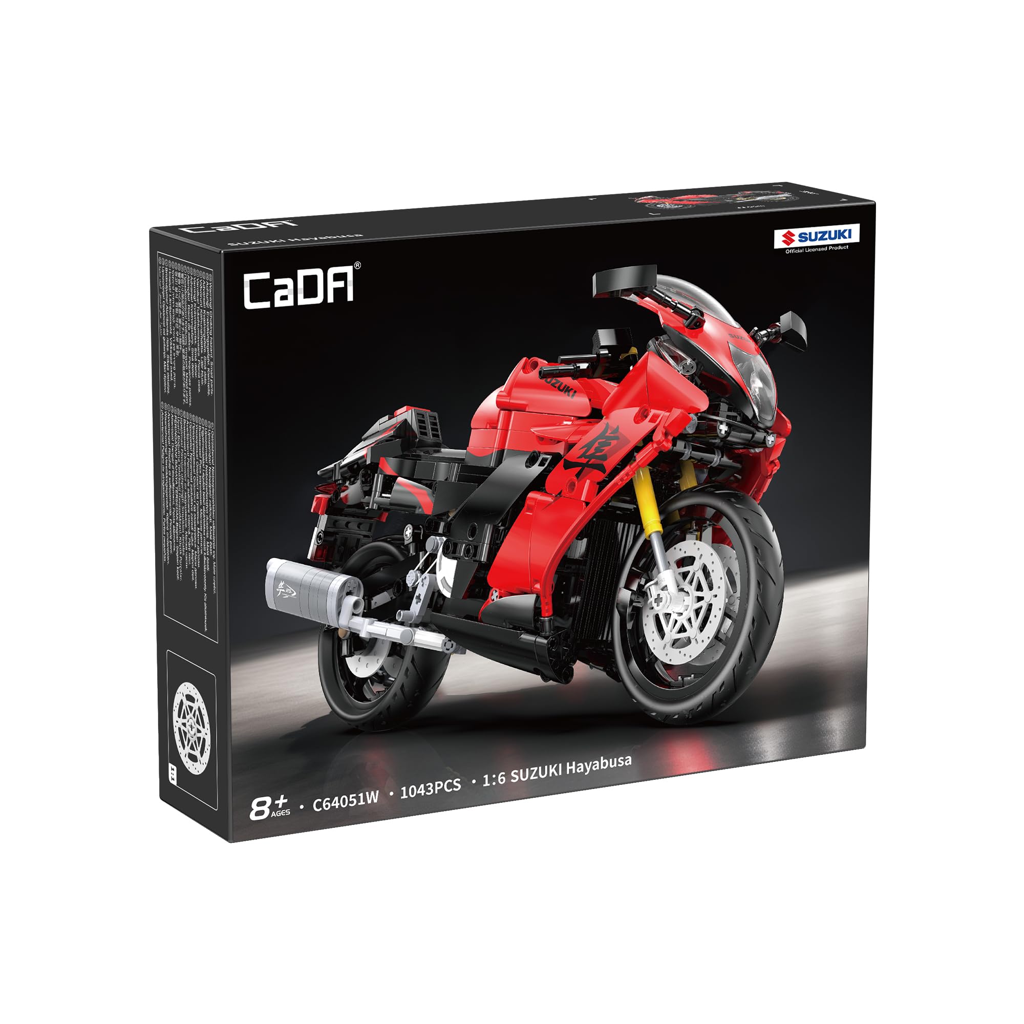 CADA - Suzuki Hayabusa - 1043 Pièces - Moto à l'échelle 1:6 - (DeQuBe 927DE64051)