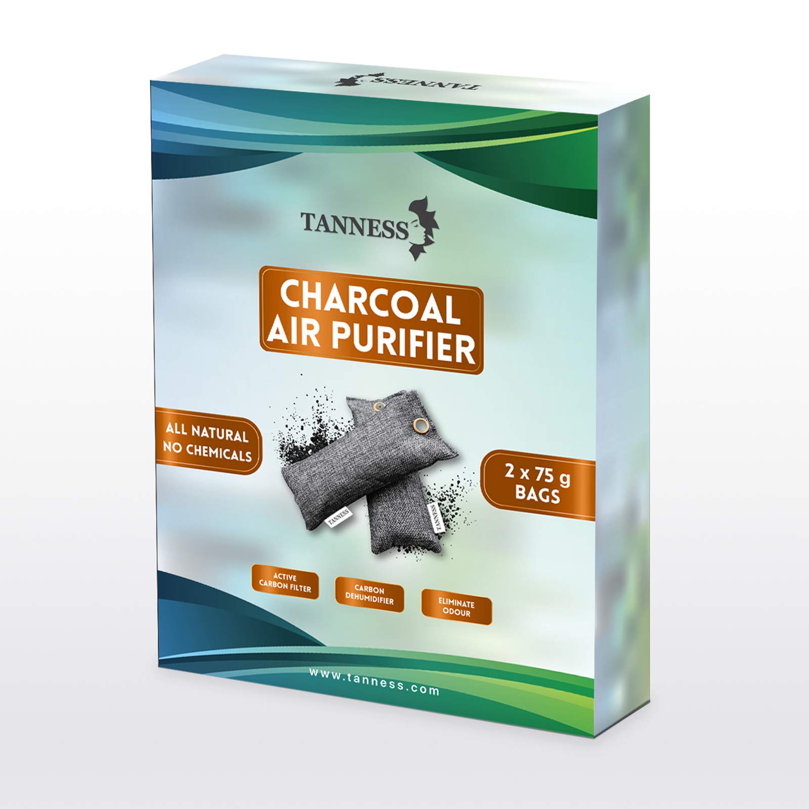 Tanness 2 Pack X 1kg Car Dehumidifier Bags With Anti-Slip Pads - Essential Accessories, Moisture Absorber, Reusable, Recharges In Microwave - Multipurpose For Car, Home, All Spaces & Vehicles