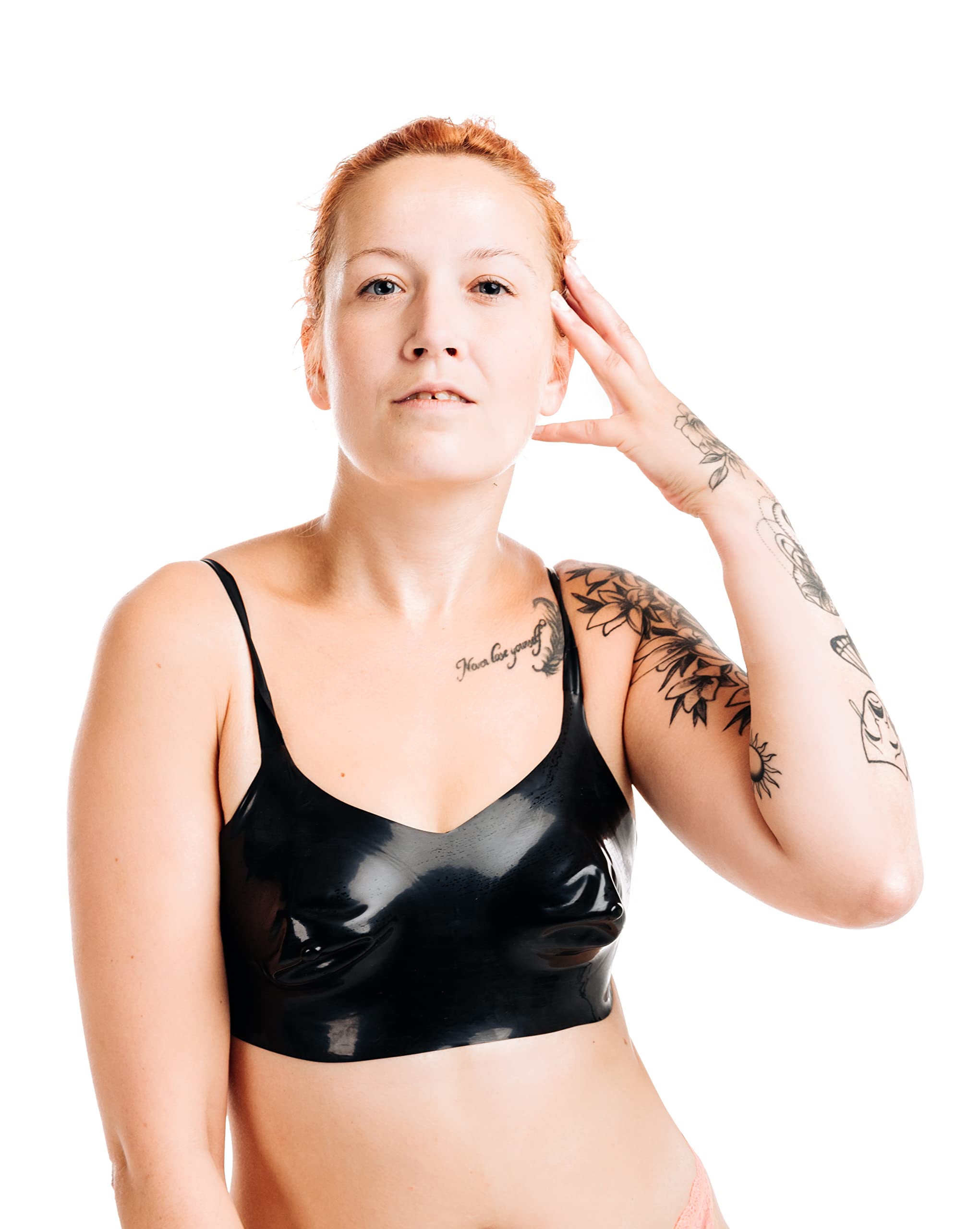 Rubberfashion Bustier Latex avec Bonnets - moulé - Soutien-Gorge Sexy en Latex pour Femmes
