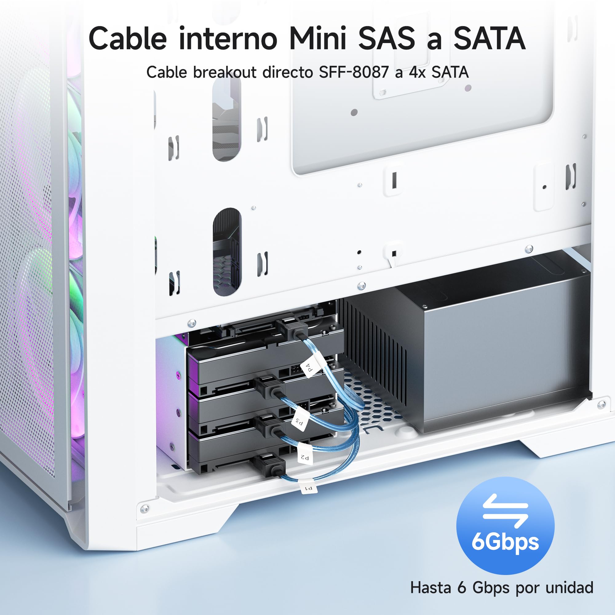 Cable Matters Mini SAS interno a SATA Cable 1m (SFF-8087 a SATA Forward Breakout)