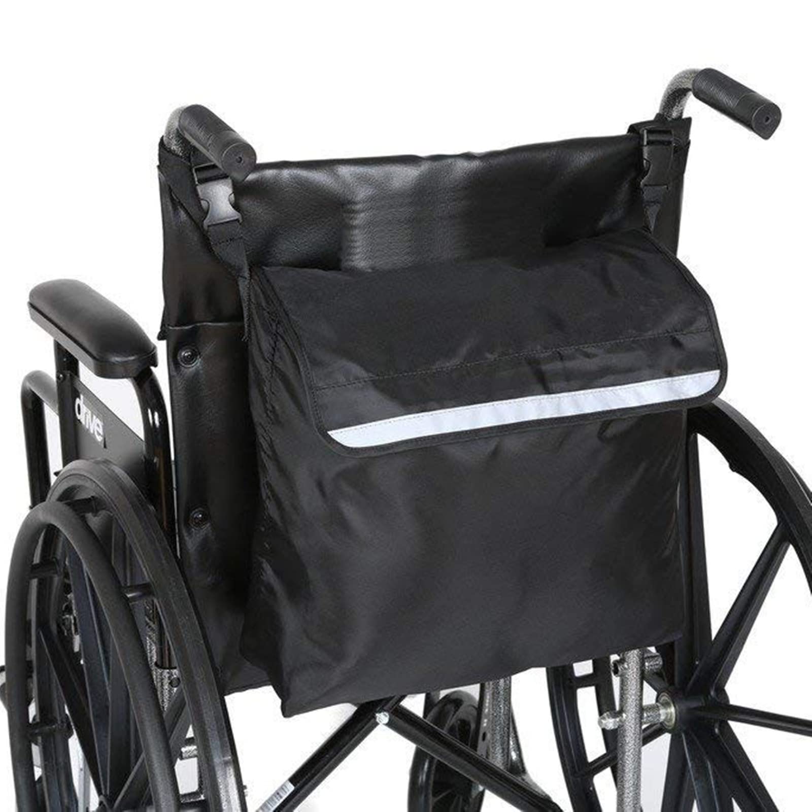 Rollstuhl-Rückentasche mit reflektierenden Streifen – wasserdichte Oxford-Rollstuhl-Aufbewahrungstasche für Zuhause/im Freien/Babywagen