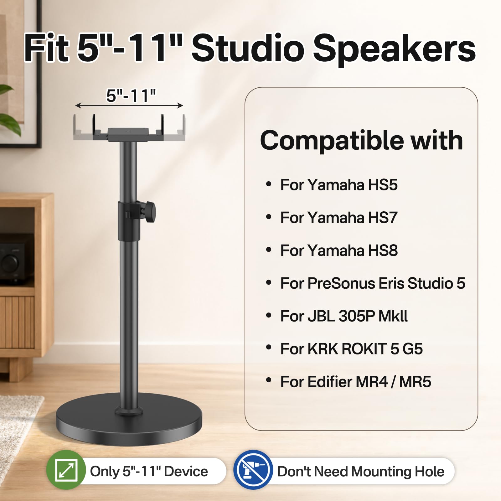 Amazon | 高耐久スタジオモニタースタンドペア ヤマハHS5/HS7/HS8