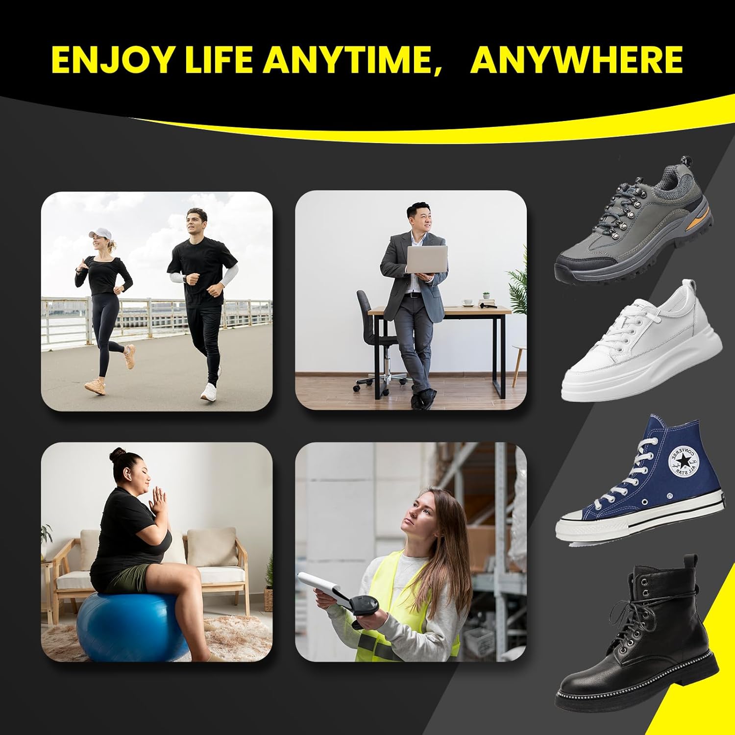 Bukihome Achilles Tendonitis Insoles for Men & Women –Insoles for Standing All Day with Heel Cushion for Heel Pain, Fatigue, Plantar Fasciitis, Heel Spur-Men 9-9.5(XL) - Image 4