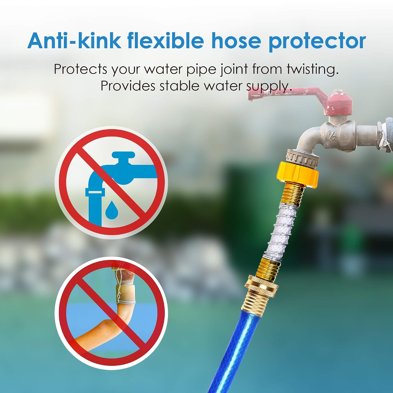 Waterdrop Hose Water Filter with Hose Protector, Reduces Chlorine, Odor, Calcium, Improve Plants Health. Ideal for Gardening, Farming and Pets