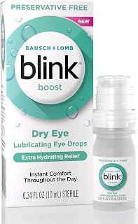 Blink Boost Preservative-Free Lubricating Eye Drops, Moisturizing & Soothing for Mild Dry Eyes, with Hyaluronate, Hydrating Relief Instant Comfort Throughout the Day, Contact Lens Friendly, 0.34 FL Oz