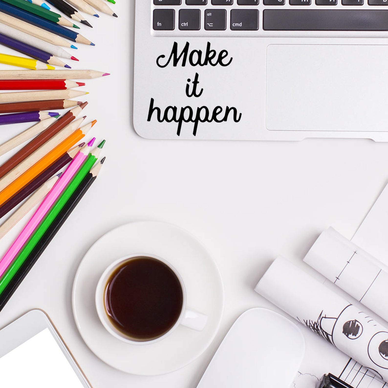 ISEE 360® Make It Happen Symbol Trackpad Laptop Motivational Inspiring Sticker Vinyl Decal Accessories Skin for All Laptops (Black) (B085ZTP2PN) Amazon Price History, Amazon Price Tracker