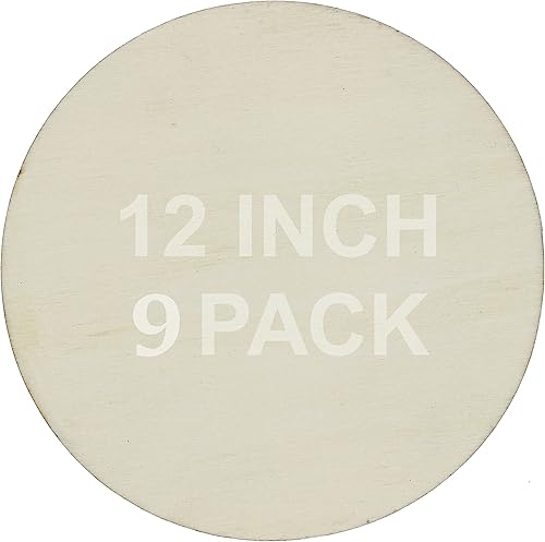 Círculos redondos de madera sin terminar de 12 pulgadas para manualidades, ganchos de puerta, relojes, decoración de bricolaje, pintura o adorno,