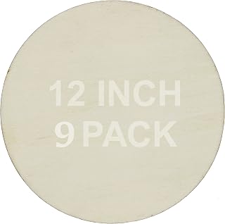 Creative Hobbies 12 Inch Unfinished Round Wood Circles for Crafts, Door Hangers, Clocks, DIY Décor, Paint or Embellish - Wooden Plaque Disc Ready to Decorate | Pack of 9