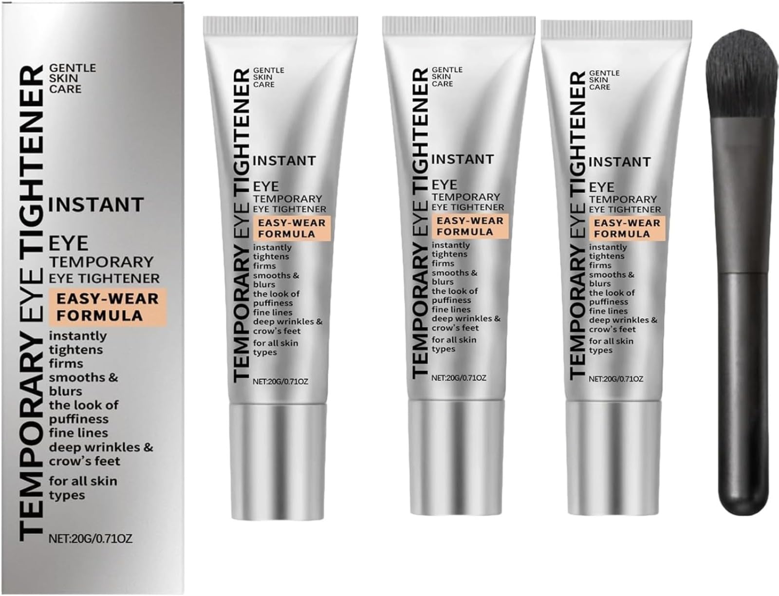 Perfection Eye Tightener, Crème Contour des Yeux – Effet Raffermissant Temporaire pour Poches et Rides, Lissage Instantané, Avec Pinceau Applicateur