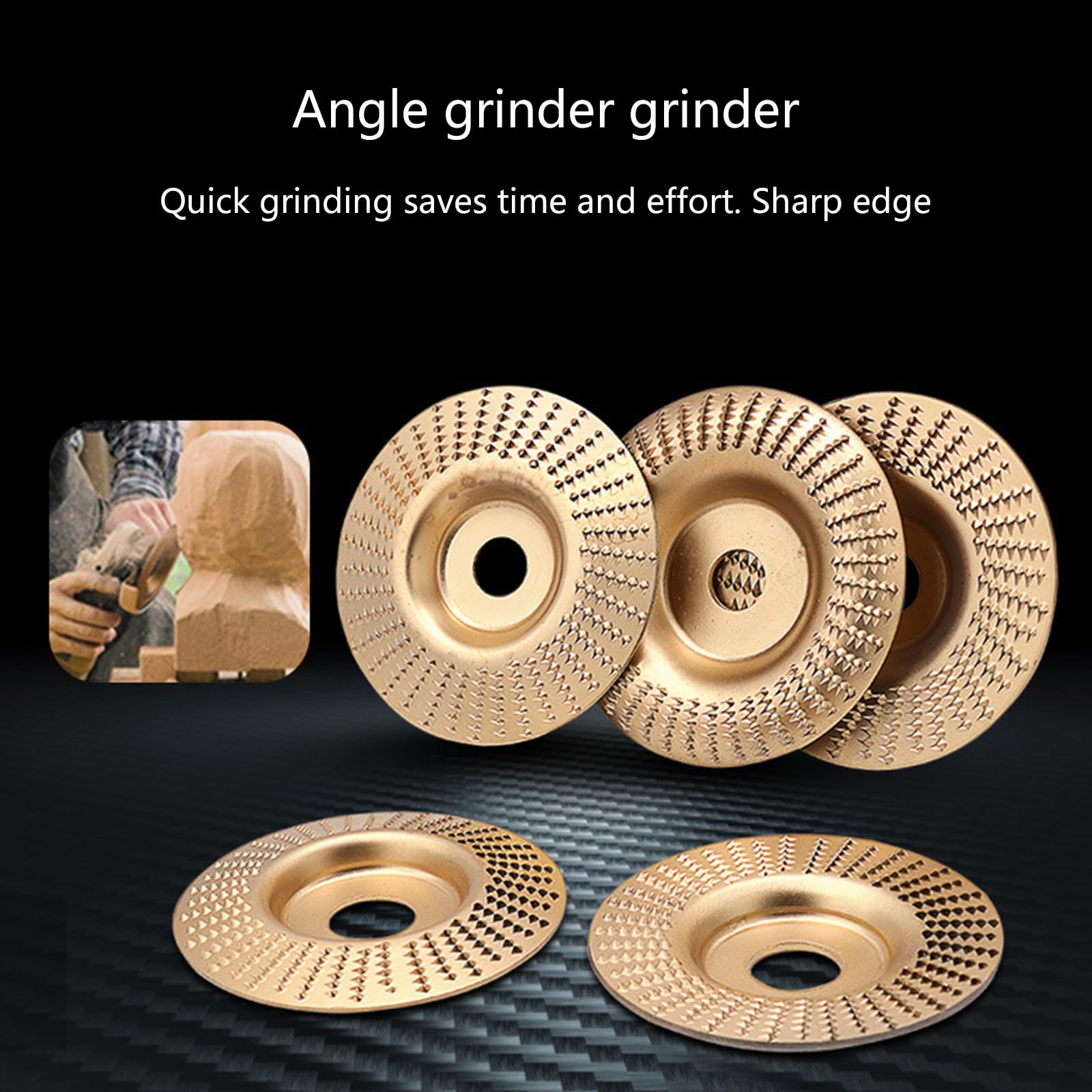 Lot de 3 disques de sculpture sur bois améliorés pour meuleuse à façonner le bois