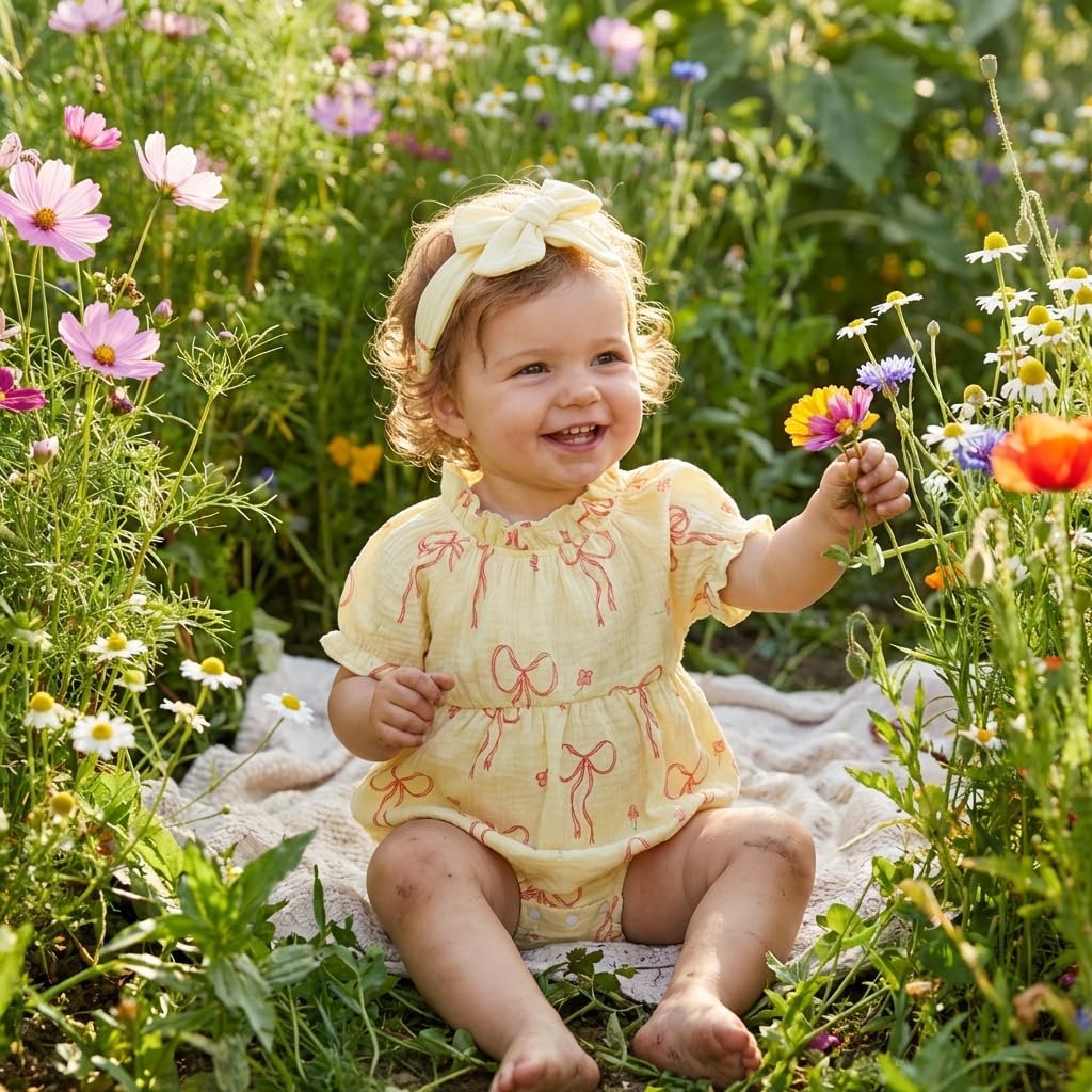 Twopumpkin Newborn Infant Baby Girl Summer Clothes Bow Floral Bubble Romper Frilly Onesie Cute Toddler Outfits For Girls - Image 3