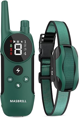 Collar de entrenamiento para perros grandes, collar de choque de perro, 4 modos de entrenamiento pitido, vibración, choque eléctrico, buscador de