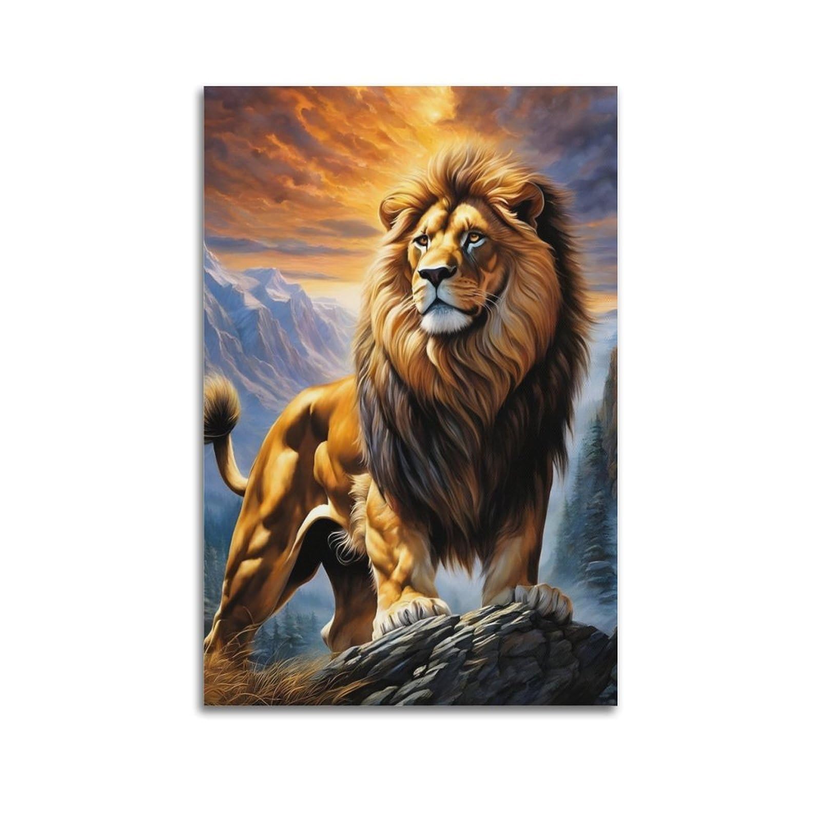 HUIYHB Wildlife Poster Mighty Lion Poster Decorative Painting Canvas Wall Posters And Art Picture Print Modern Family Bedroom Decor Posters 20x30inch(50x75cm)