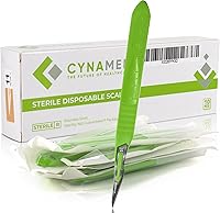 Vista 12 de Cynamed - Cuchillas de bisturí desechables Cuchillas afiladas de acero inoxidable templado Paquete de 10 cuchillos de bisturí estériles Mango