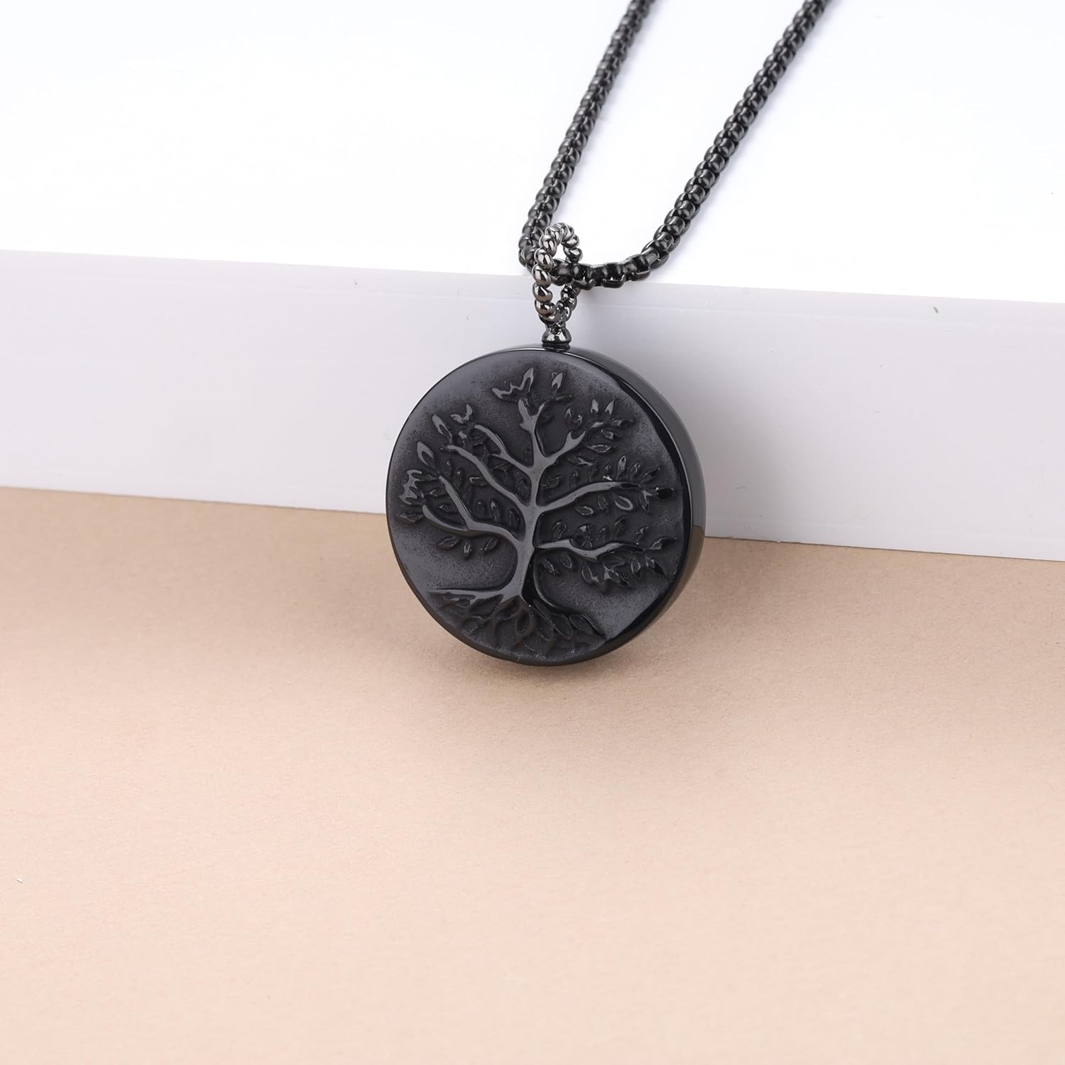 COAI Tree of Life Necklace for Men Women, Black/Golden Obsidian Pendant Necklace - Image 4