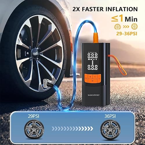 Miniatura 2 de Inflador de neumáticos, compresor de aire portátil, bomba de neumáticos de coche de 15000 mAh y 150 PSI con pantalla de presión para automóviles,