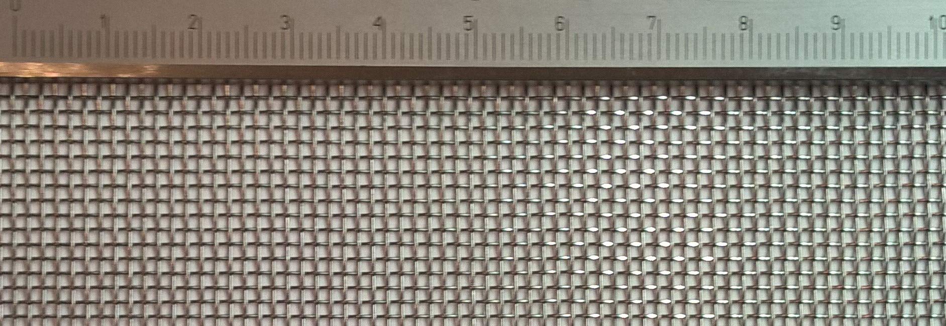 Edelstahl Drahtgewebe mit 1,25mm Maschenweite, 0,4mm Drahtstärke. 2m x 1m