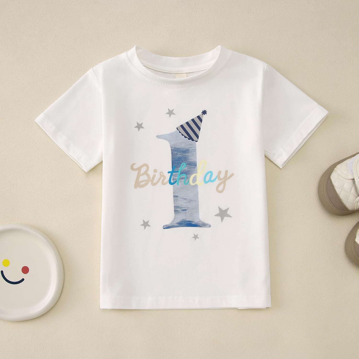 CM C&M WODRO First Birthday Outfit Baby Boy 1st Birthday Short Sleeve Shirt Tops Shorts Summer Cake Smash 2PCs Clothes Set