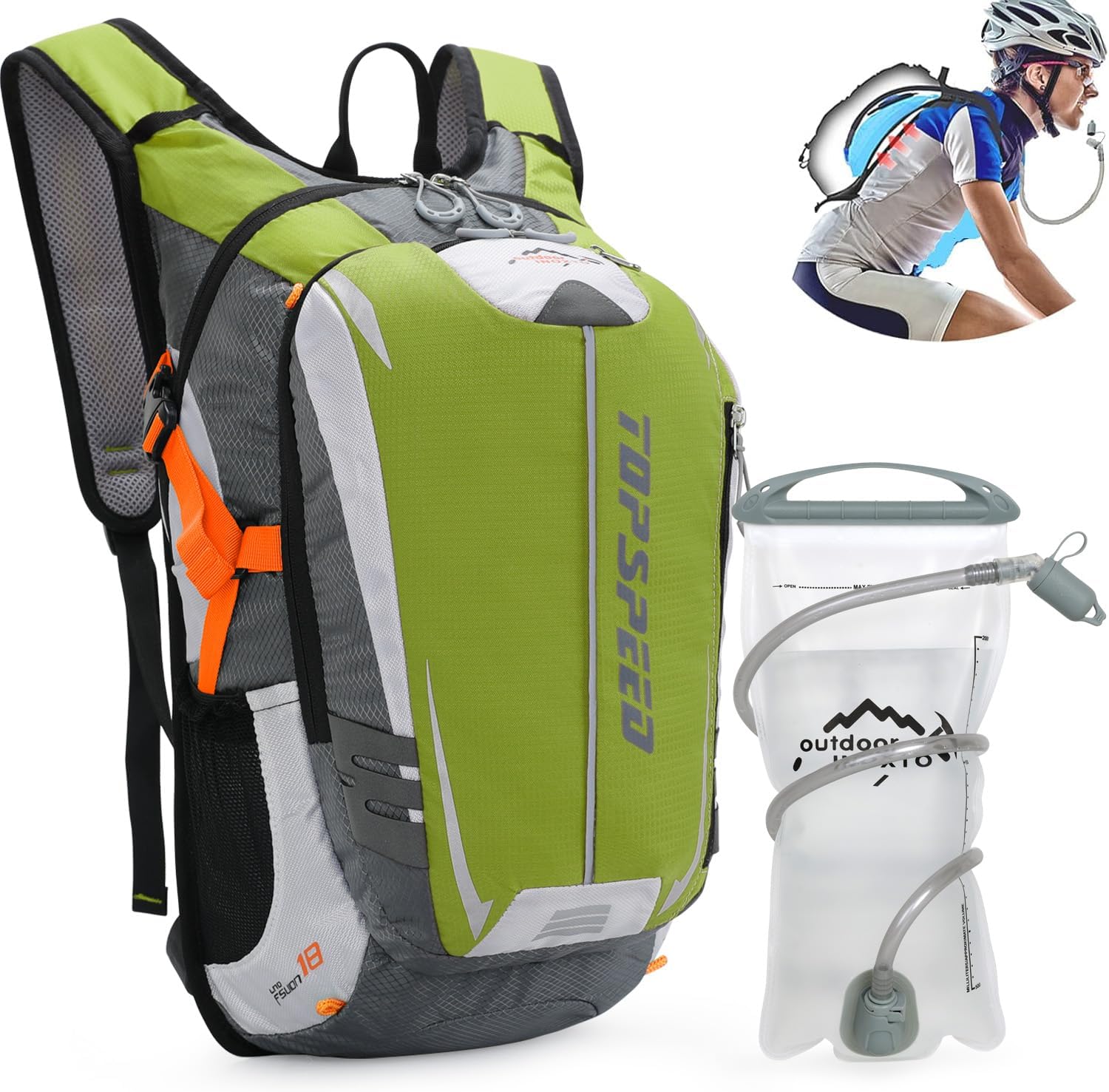 INOXTO Hydration Pack Backpack,18L Hydration Pack Lightweight Water Backpack with 2L Water Bladder Bag Daypack for Hiking Running Cycling Camping Hunting for Women Men