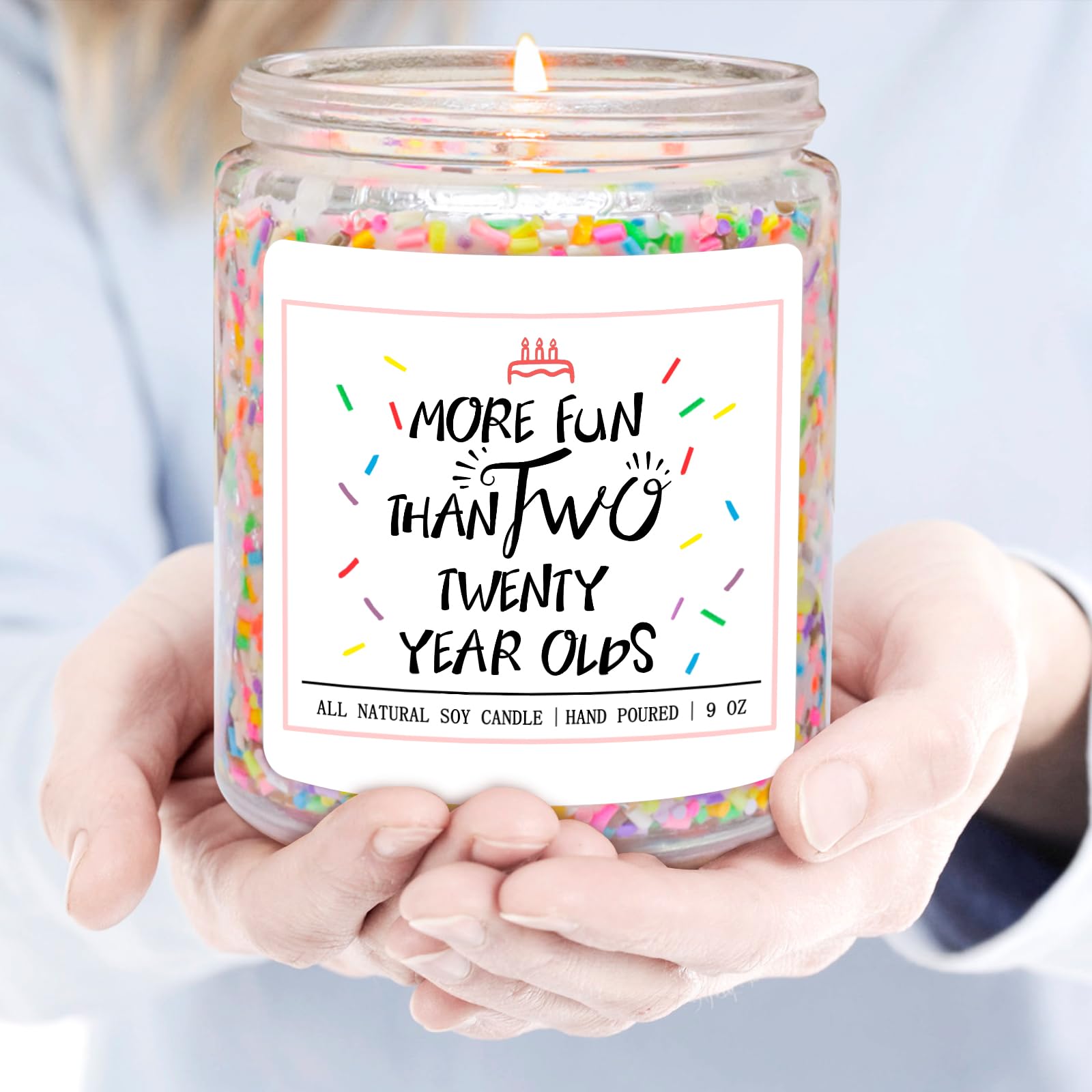 Homsolver 40th Birthday Gifts for Women, Perfect Ideas Birthday Decorations Candle Gift for Mom, Friends, Wife, Sister, Vanilla Cream Scent Handmade Aromatherapy Candles
