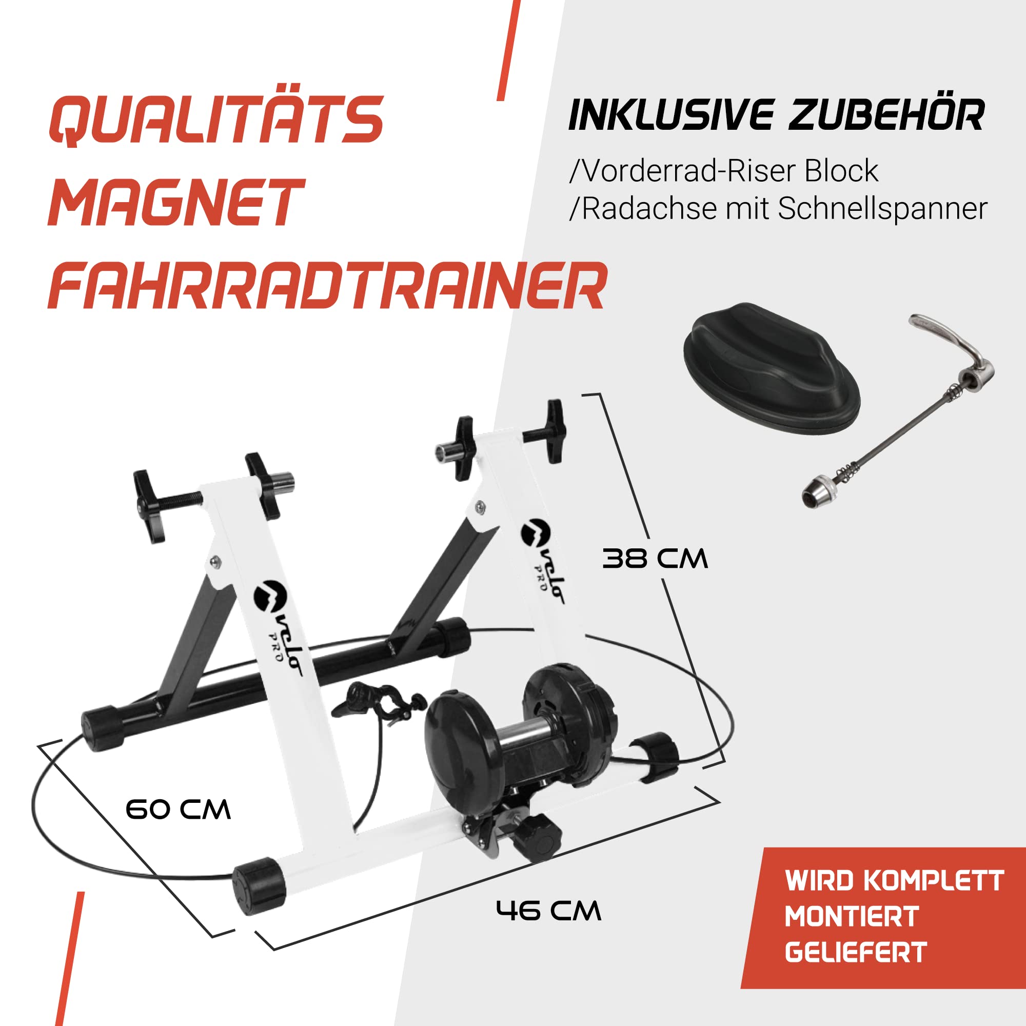 Turbo Trainer Magnetisch - variabler Widerstand Indoor Heimtrainer für Straße und Mountainbike