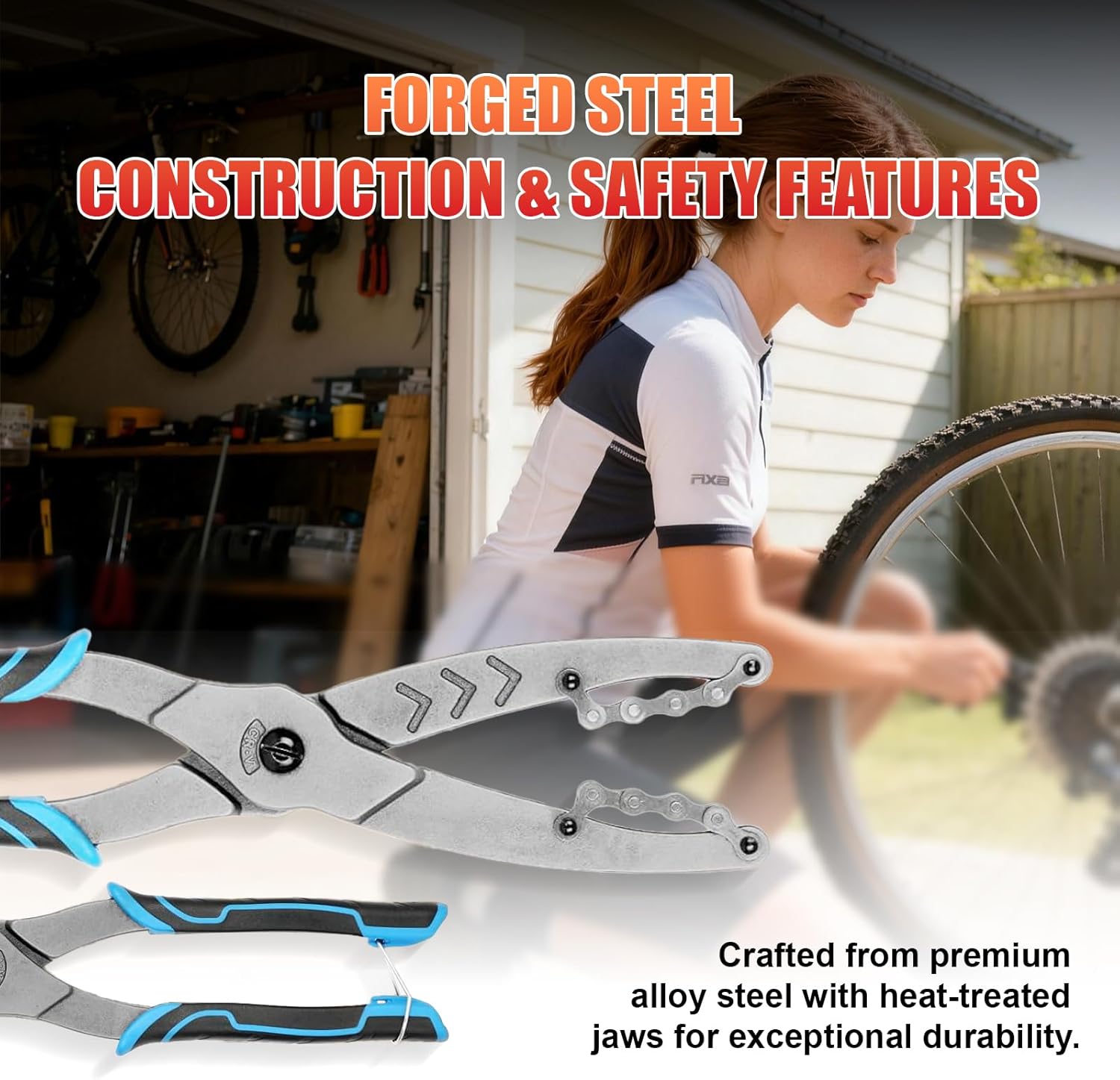 Cassette Removal Tool, Chain Whip Alternative for 7-12 Speed Bikes, Forged Steel Pliers with Non-Slip Handle
