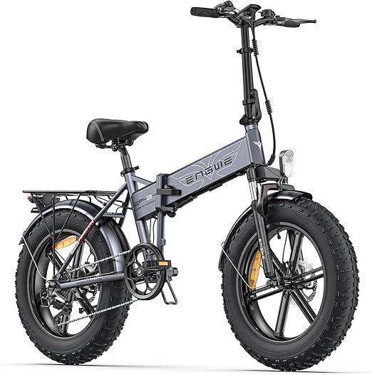 ENGWE Upgraded 750W Folding Electric Bike for Adults 20"×4.0" All Terrain Fat Tires Mountain Beach Snow Electric Bicycles 7 Speed Gear E-Bike with Removable Lithium Battery 48V 13AH Up to 28MPH