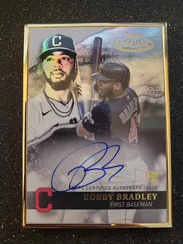 Bobby Bradley 2020 TOPPS GOLD LABEL ROOKIE RC AUTO #GLA-BBR CLEVELAND GUARDIANS! - Baseball Slabbed Autographed Cards