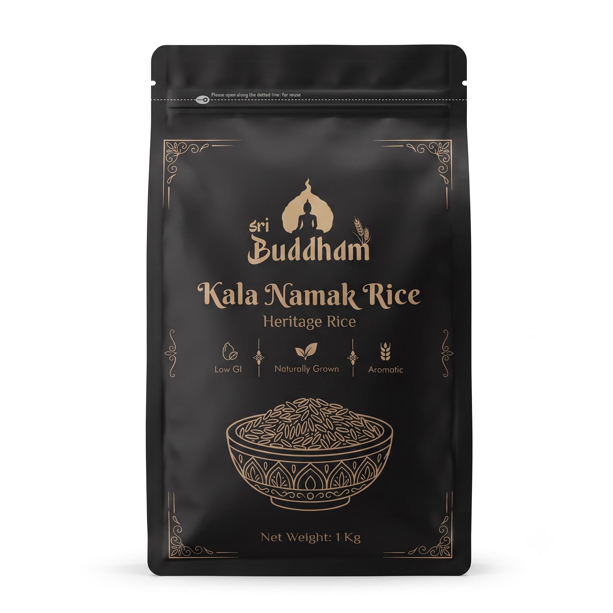 Sri Buddham Kala Namak Rice (Buddha Rice) | GI Tagged Aromatic Rice from Siddharth Nagar | Low Glycemic Index | Premium Quality Traditional Rice | 1 Kg-image-11