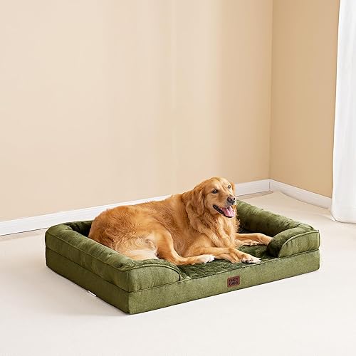 Miniatura 246 de EHEYCIGA – Cama ortopédica mediana impermeable para perros medianos, de espuma viscoelástica tipo caja de huevos, con bordes elevados y base