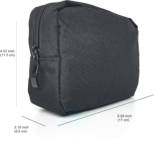 Miniatura 2 de Pequeña bolsa de maquillaje para bolso, paquete de 2 bolsas de viaje con cremallera, mini organizador portátil versátil para artículos de tocador,
