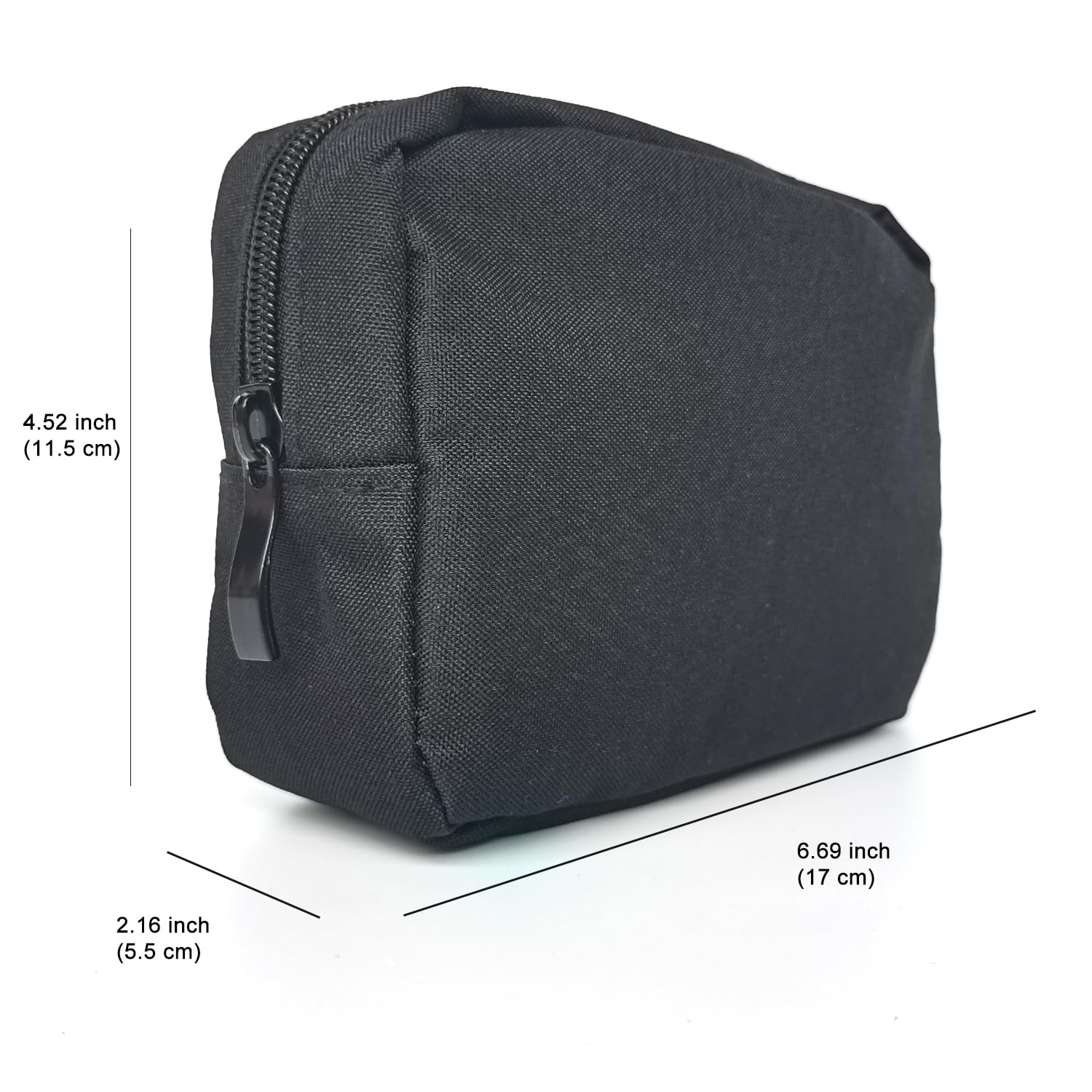 HSYAMY Small Makeup Bag For Purse, 2 Pack Travel Zippered Pouch, Portable Versatile Mini Organizer Toiletry Cosmetic Bag Nylon Electronics Accessories Storage Pouch For Women Men (Black)