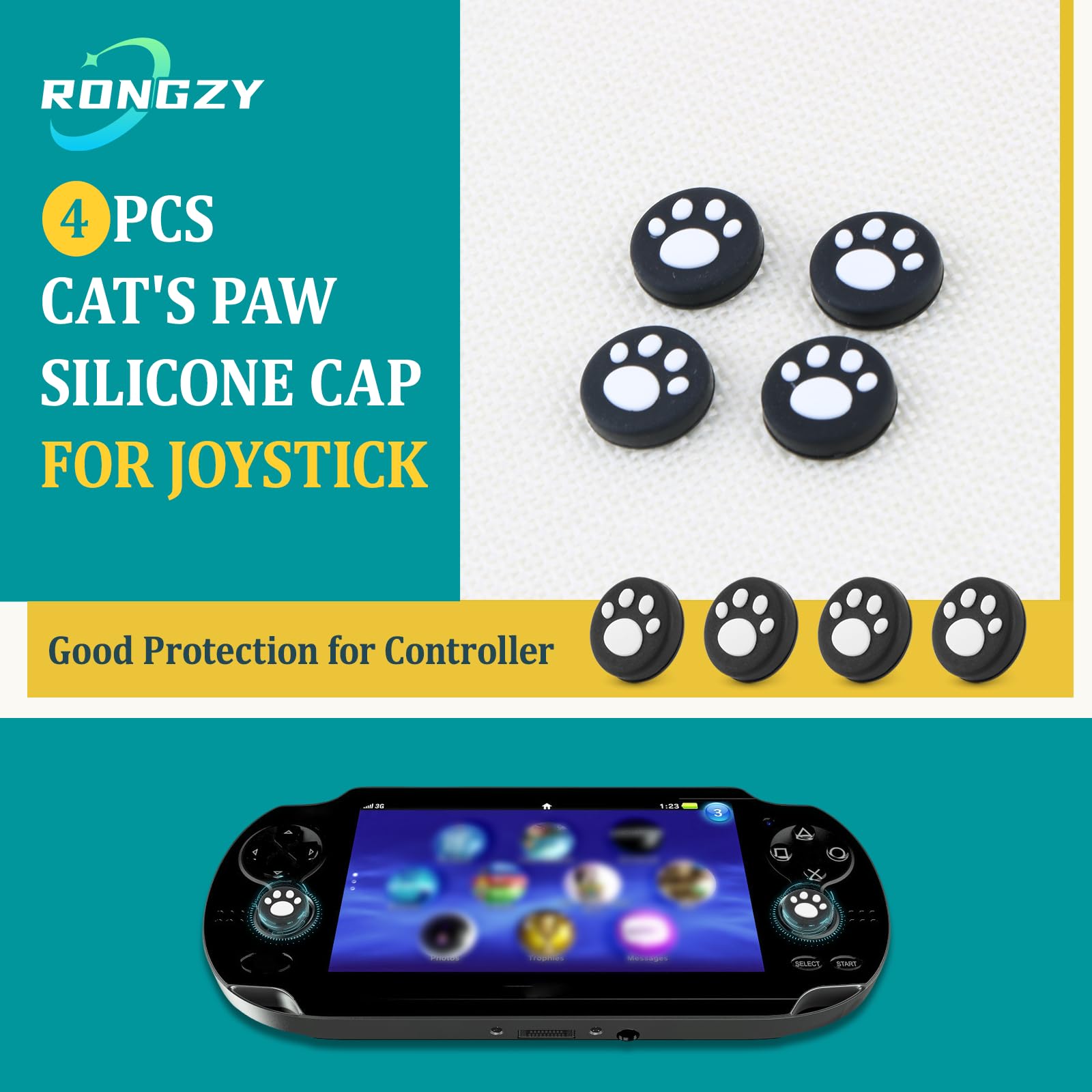 RongZy 6Piezas Joystick Kit de Reparación para PS Vita PSV 2000 2001 Thumbstick Reemplazo de Analógico Joystick Accesorios con Thumb Grips Herramientas Reparación — view 6