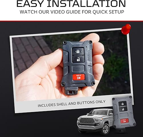 Miniatura 7 de AJT DESIGN Funda de repuesto para llavero Toyota Tacoma, Tundra, 4Runner V1 - Hecho a medida en Estados Unidos (color cemento)