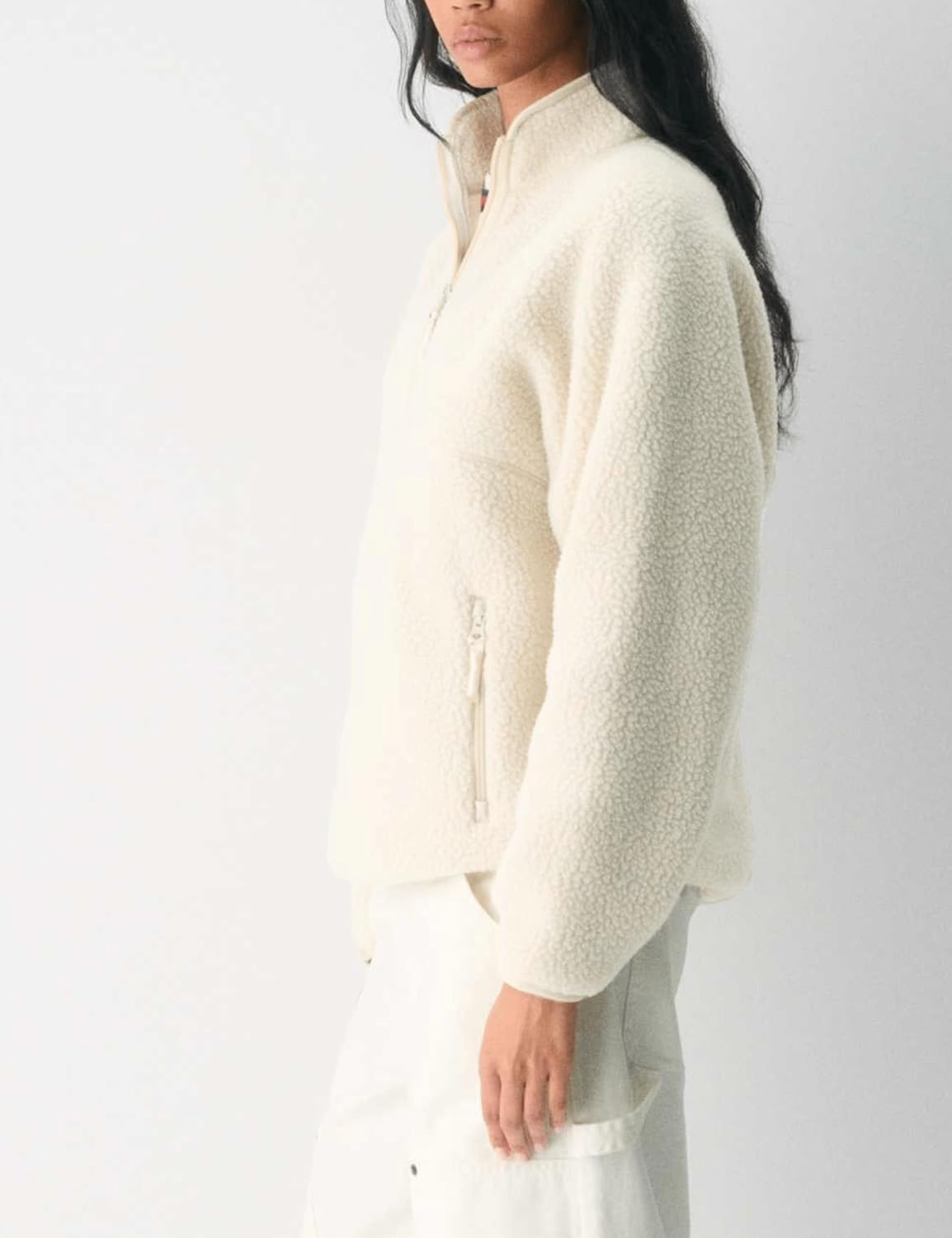 Aimiray Fleece Pullover Women Long Sleeve Half Zip Sherpa Jacket Warm Trendy Teddy Fall Sweatshirts with Side Pockets - Image 3