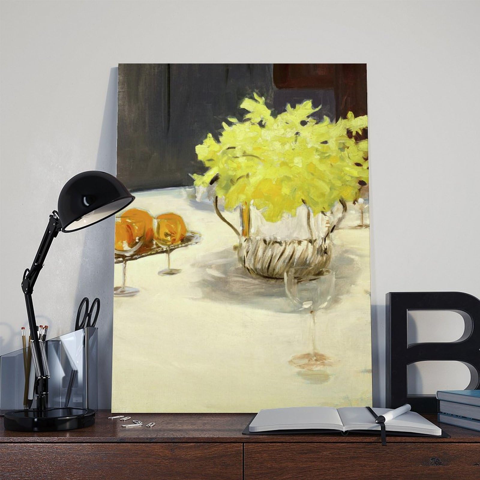 ANFOTCM Stampa artistica su tela con John Singer Sargent, natura morta con narcisi, decorazione rustica per soggiorno, bagno, camera da letto, 40 x 60 cm