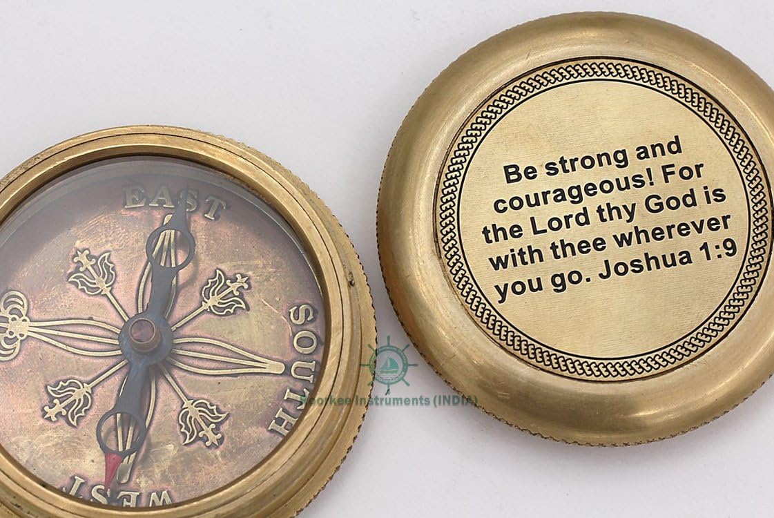 RII Solid Brass Compass Engraved Gifts for Men with Famous Poet Quotes, Graduation Day Gifts for Men, Birthday Gifts for Men/Boys, Father to Son Gifts, Baptism Gifts for Boys