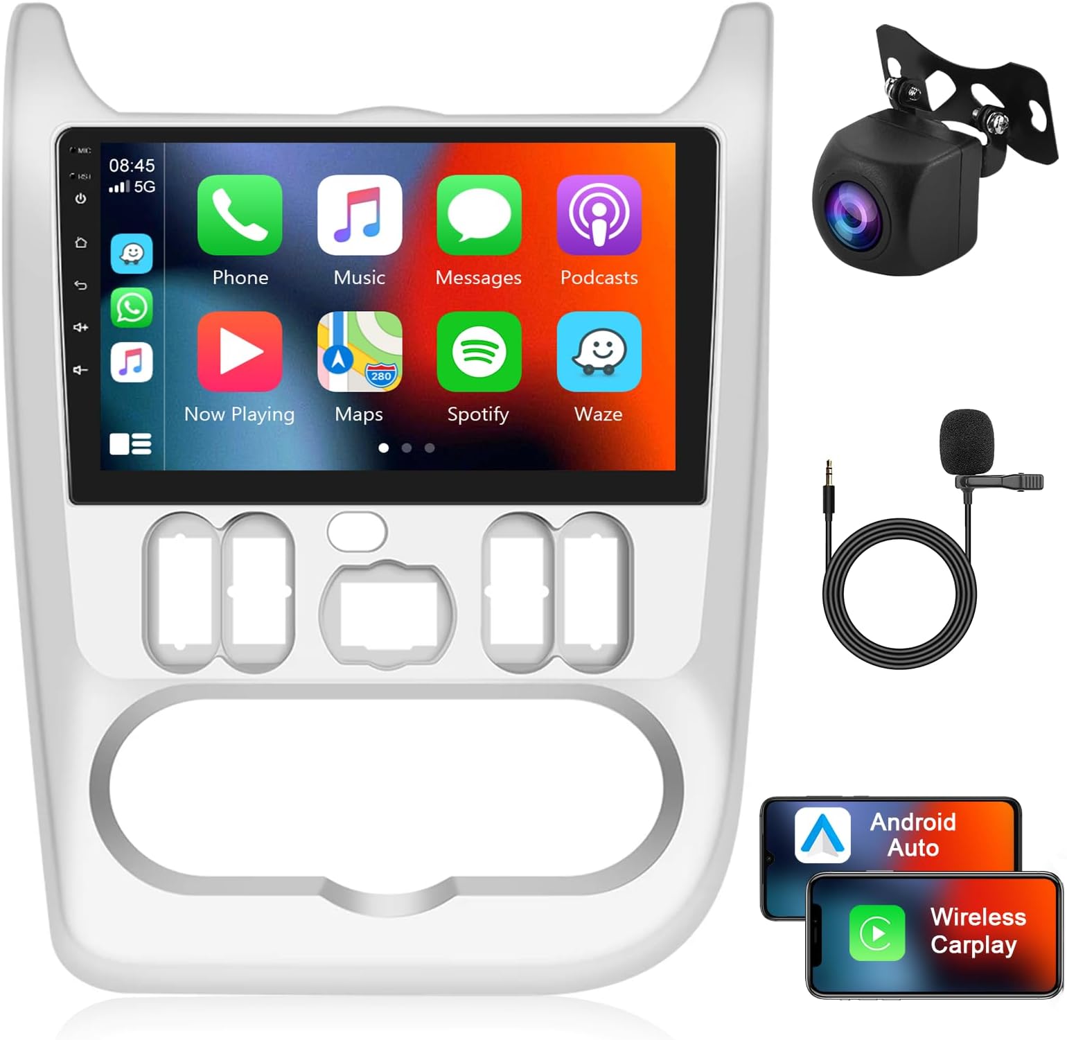 Autoradio Android 13 Con Bluetooth E CarPlay - 8.8" 4GB+64GB Per VW, Seat, Skoda
