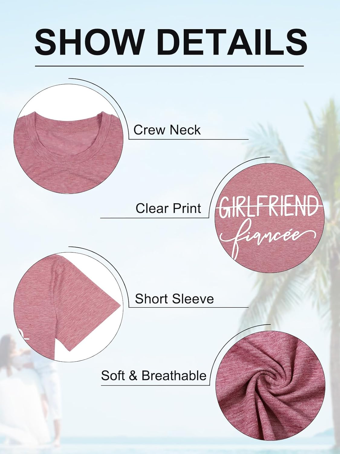 Girlfriend Fiancee Shirt Women Cute Engagement T-Shirt from Miss to Mrs Gift for Bride Honeymoon Vacation Announcement Top - Image 6