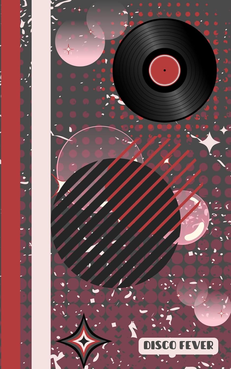 DISCO FEVER: your little practical book for all record lovers - 5x8 with 86 dotted pages with motifs from a disco party - vinyl party music - have fun