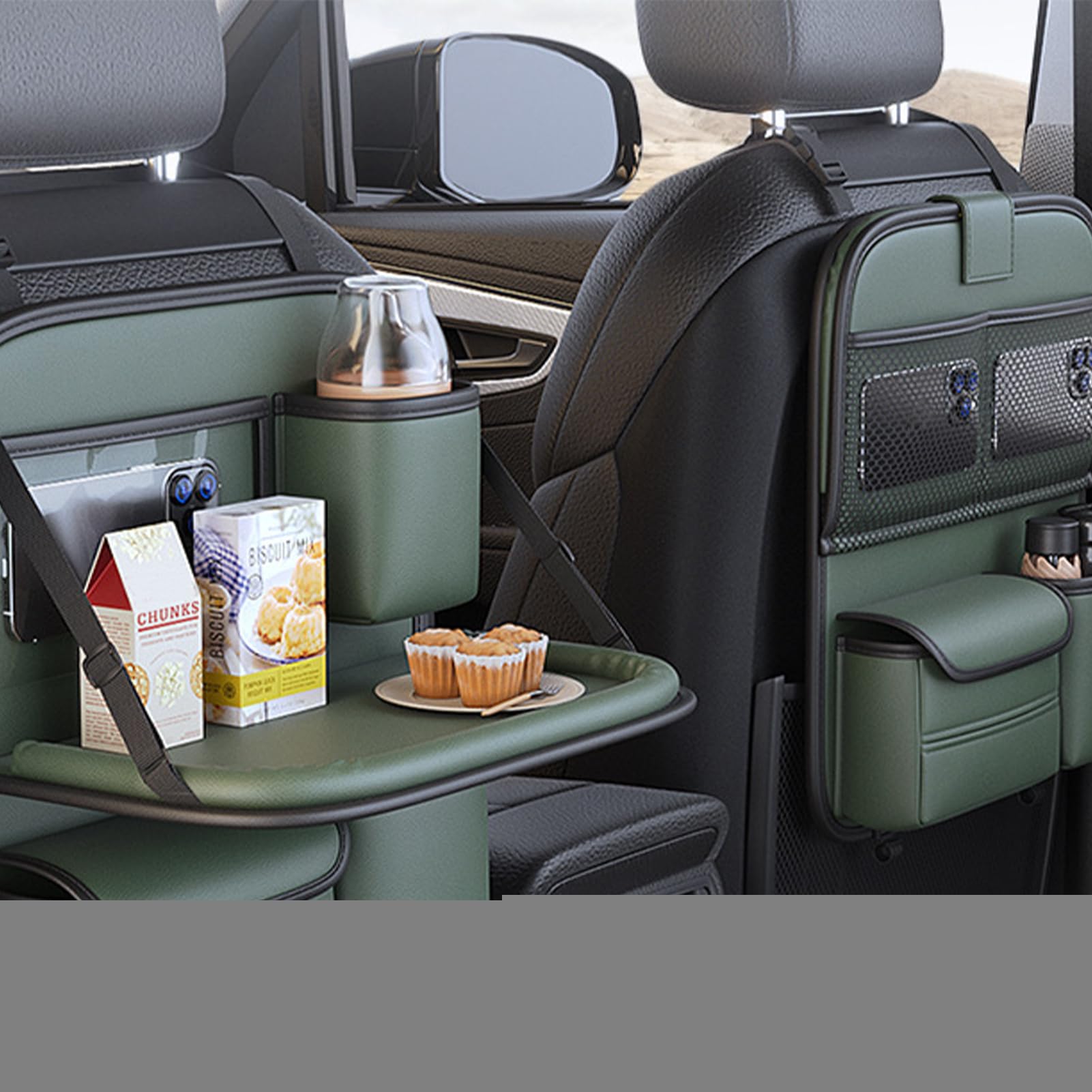 Générique Organizer per seggiolino auto, organizer per sedile posteriore | con tablet, per sala da pranzo pieghevole, design multitasche, di protezione, scomparti ad accesso rapido