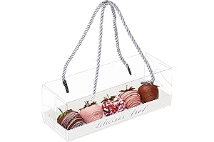 20 Pieces 7.2X2.5X2.5 Inches Crystal Clear Plastic Strawberry Boxes