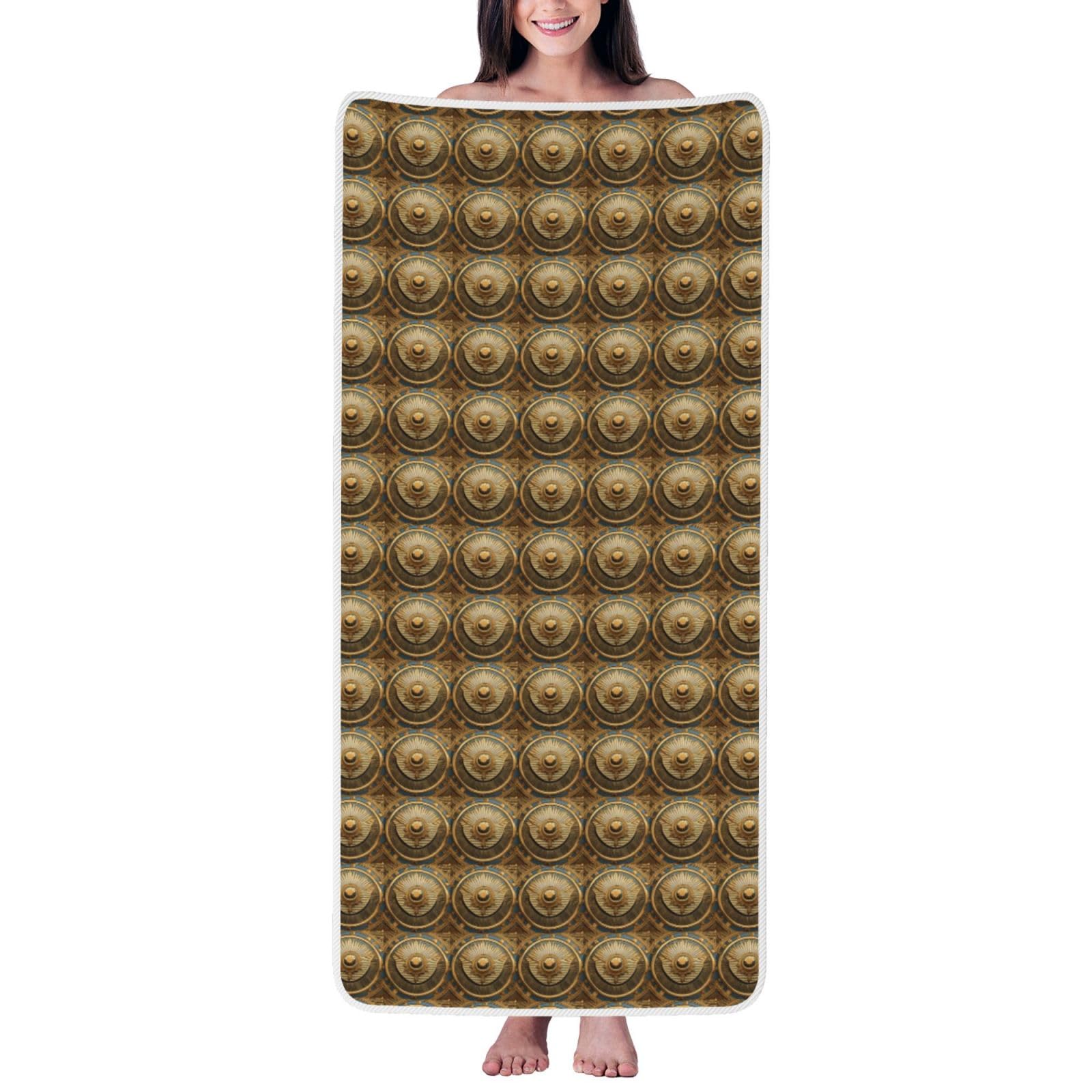 pojknbv Sun Old Egyptian Timeless Grace Print Comfortable Coral Velvet Bath Towel Home Bathroom Hotel Spa Beach Travel Holidays