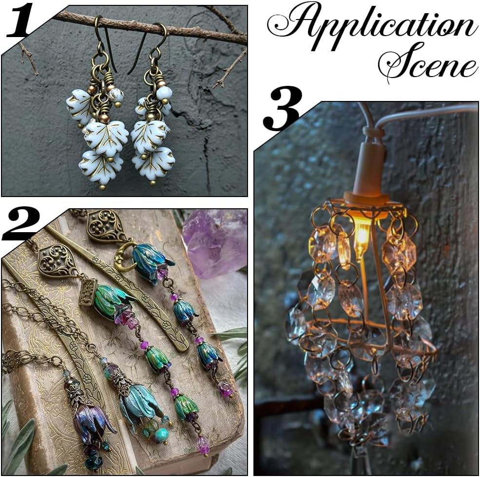 1 Box 200Pcs 1.4"/35mm Chandelier Connector Pins Chandelier Crystal Pins Antique Bronze Metal Iron Flat Head Straight Replacement Hook Lamp Hanger for Fastening Prisms Sun Catcher Jewelry
