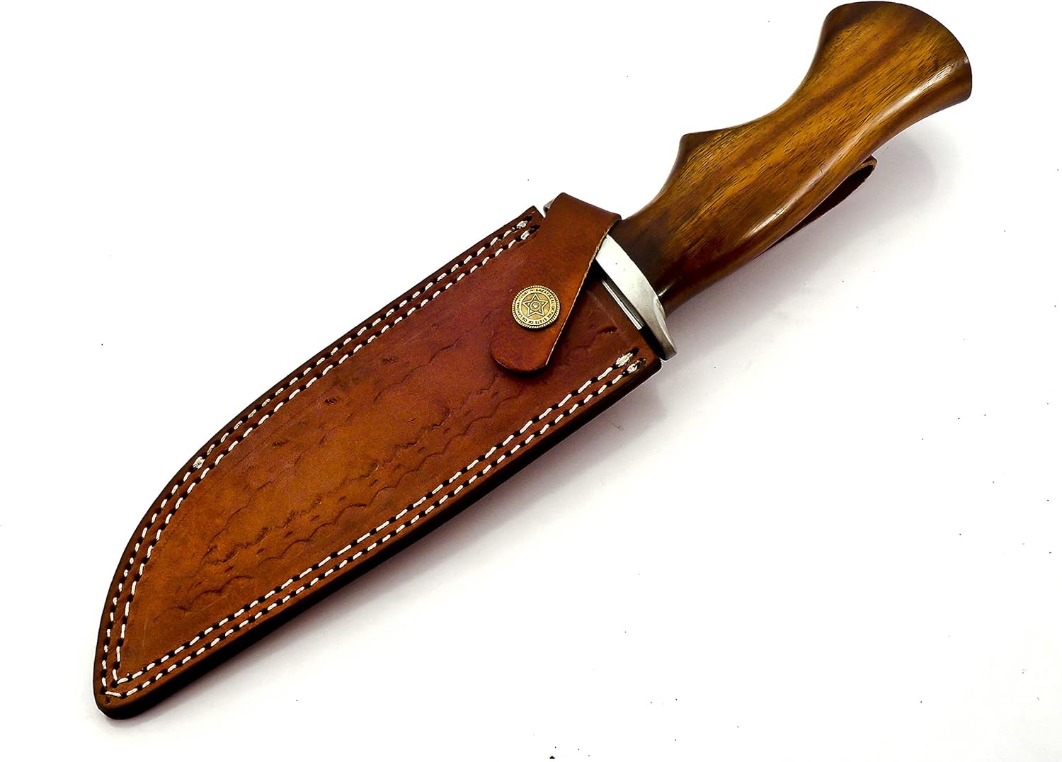 Nooraki - 12" Premium Handmade 440c Stainless Steel Bowie knife with leather sheath Razor Sharp, Multipurpose Knife with Rose Wood Handle for Everyday Carry, Camping, Hunting