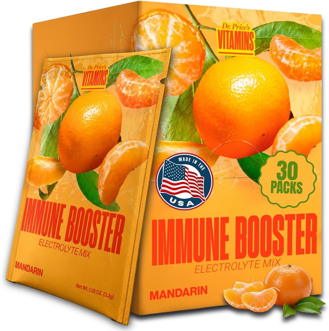 - Dr. Price's Vitamins Immune Support Vitamin C Powder, Zinc, Mandarin, 30pk