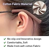 Vista 6 de Cojines para las orejas para lentes con tela de algodón, puntas de retenedor de gafas de punto suave, almohadillas elásticas antideslizantes