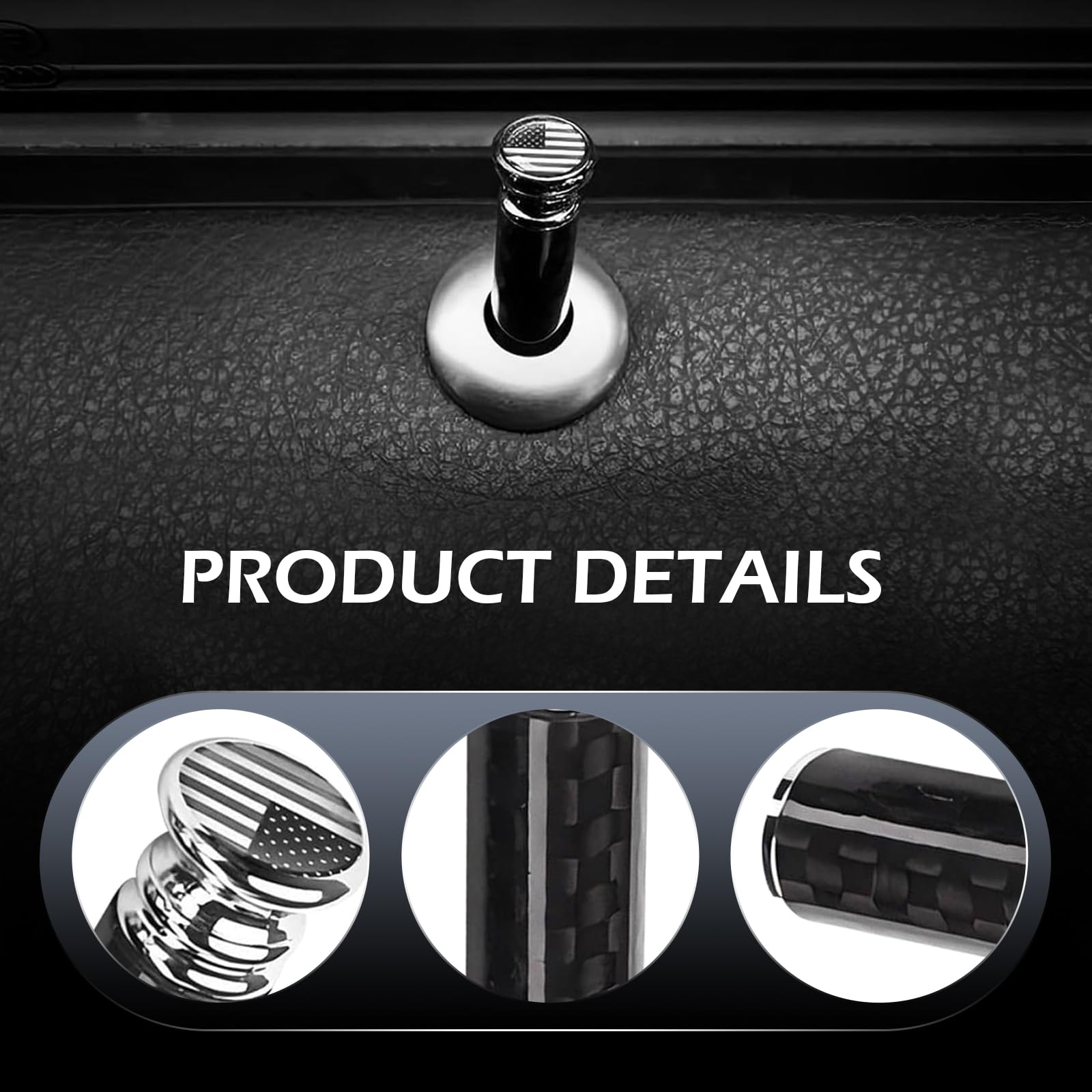 Car Door Lock Knobs - American Flag Carbon Fiber -4